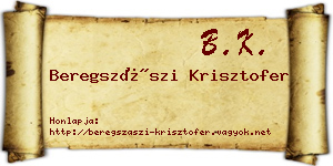 Beregszászi Krisztofer névjegykártya